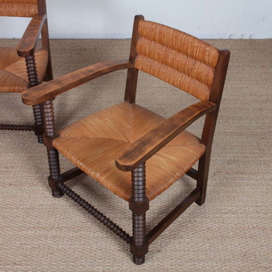 Image 1 of Paar fauteuils in de stijl van Charles Dudouyt, 1950