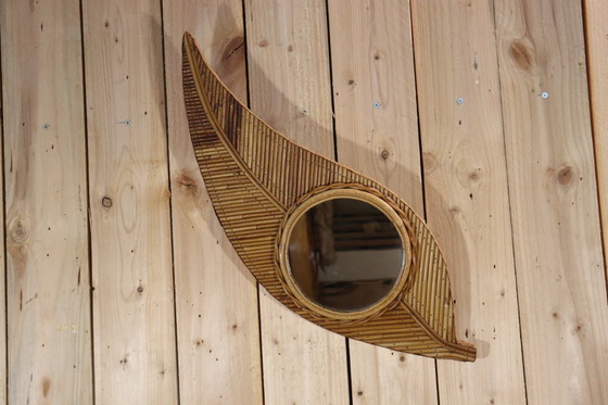 Image 1 of Rattan mirror by Vivaï del Sud, 1970