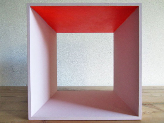 Image 1 of % SALE % -- Box - vintage wooden wall shelf (orange)