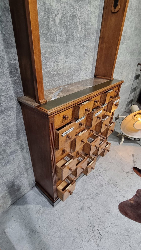 Image 1 of Apothecary Cabinet Drawers Antique Pharmacy Cabinet