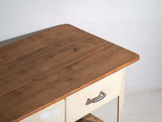 Tavolo da lavoro industriale con cassetti (c.1940) #75 – Tavoli da pranzo, Iron, Rustic (photo 13 of 40)
