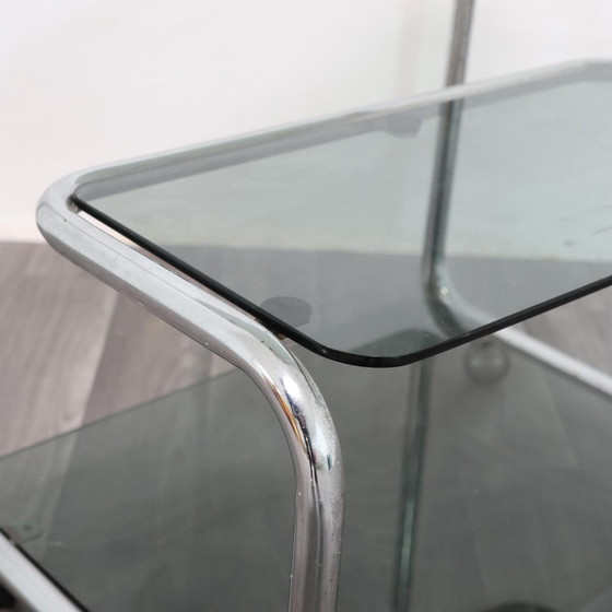 Image 1 of Carrello Portavivande Triplo Ripiano Anni 70 Acciaio Design Modernariato