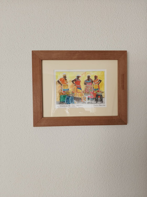 Acquerello "Streetfood, Port Louis Mauritius", Dipinti e disegni, Carta, Multicolore (foto 3 di 9)