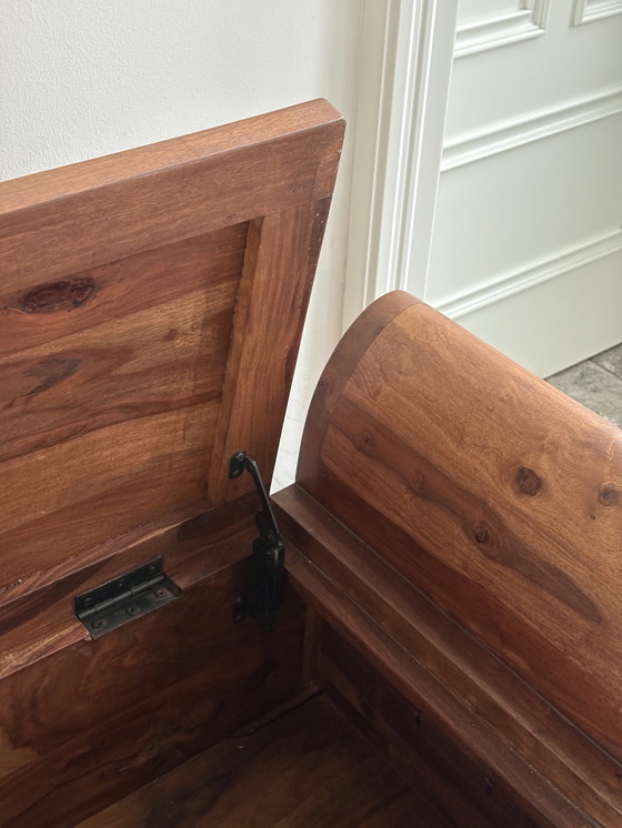 Image 1 of Storage bench made of solid sheesham wood (2-seater)