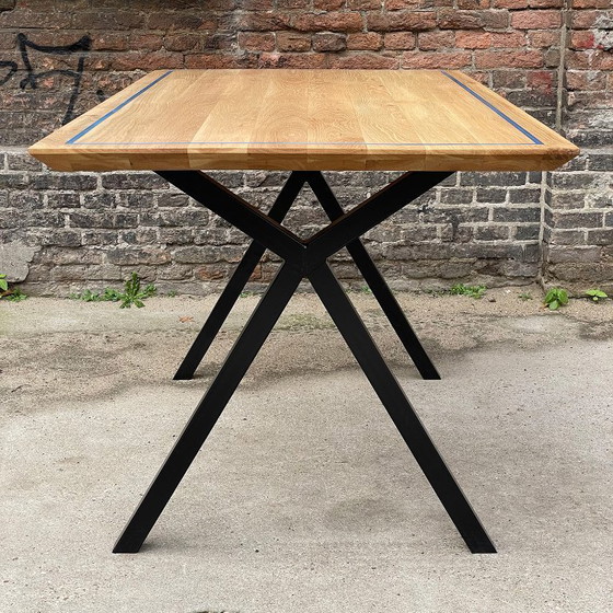 Image 1 of Elegante mesa industrial de roble