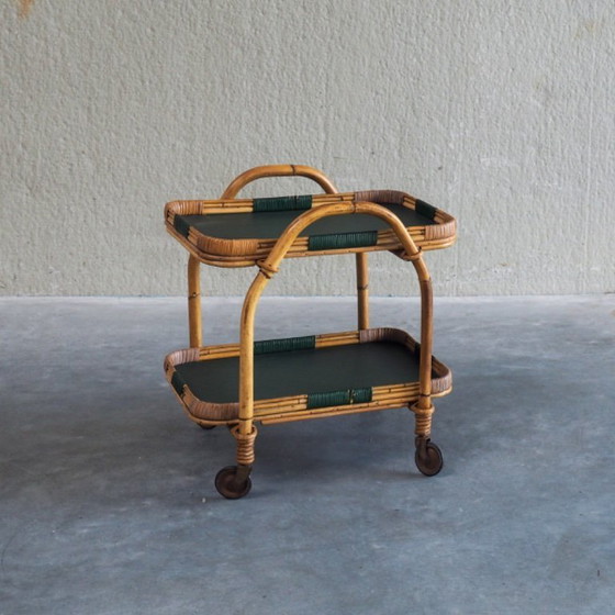 Vintage Bamboo & Rattan Serving Trolley – Bar carts (photo 3 of 17)