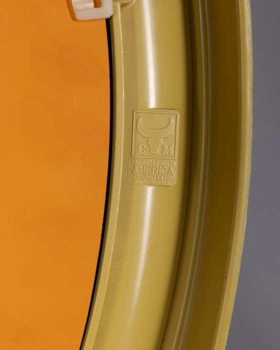 Vintage 1970s green plastic wall mirror, Carrara Matta design (photo 7 of 7)