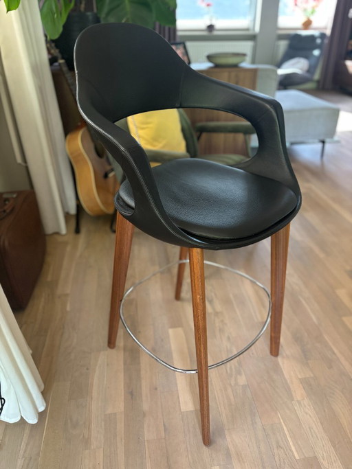 Enrico Pellizzoni Frenchkiss Barhocker – barkrukken, Leather, Wood (photo 2 of 5)