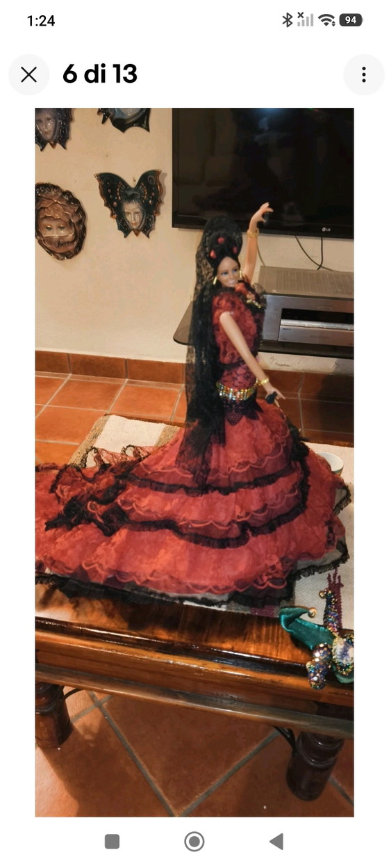 Grande poupée de 48 cm, danseuse de flamenco espagnole vintage Marin Chiclana – Objets déco, Plastic, Textile (photo 3 of 13)