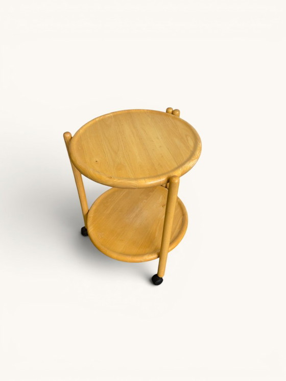 Ronde Vintage Trolley Op Wieltjes Van Jens Quistgaard, Jaren 70 – Serveerwagens, Wood (photo 4 of 5)