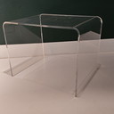Vintage Plexiglas Side Table - Translucent Curved Acrylic Glass Table - Perspex, Transparent - Mid - Century, Space Age Table