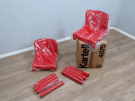 Image 1 of Coppia di sedie Kartell modello 4875 degli anni '70 di Carlo Bartoli fondo STOCK