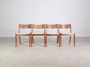 Set van 4 stoelen uit het midden van de 20e eeuw van KS Møbler, teakhout, Deens design, vintage.