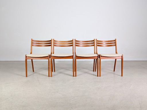 Set of 4 Midcentury Chairs KS Møbler Teak Danish Design Vintage