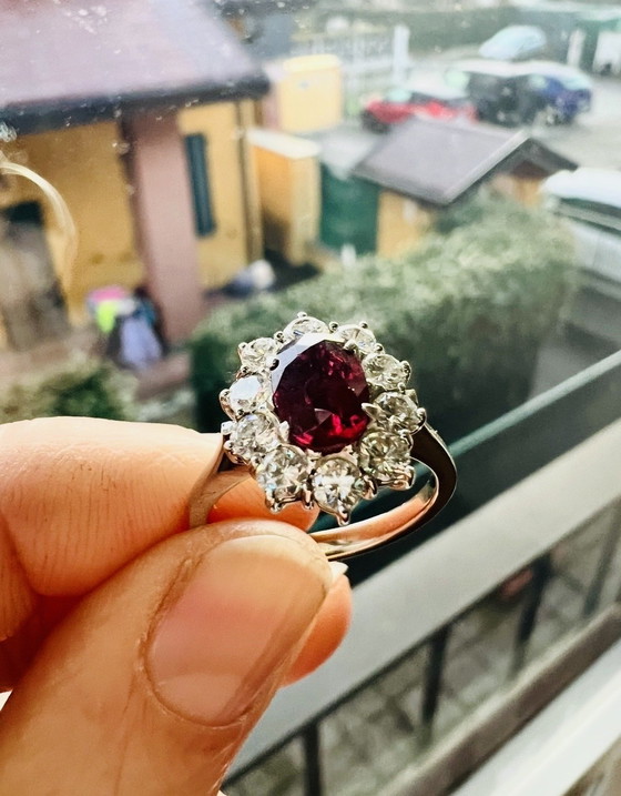 Image 1 of Brambilla Milano Ring - 1.30ct Ruby & Extra/IF Diamonds - Certified 1989