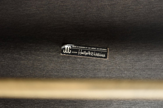 Image 1 of Vintage Zeldzame Mid Century Scandinavisch Modern Bruin Eiken Salontafel van Karl-Erik Ekselius voor JOC Vetlanda, jaren 1960