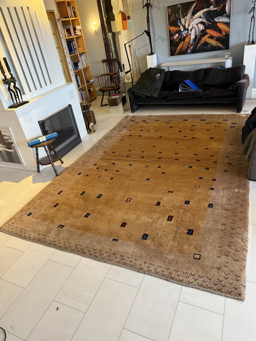 Tappeto persiano Gabbeh annodato a mano: design caldo e senza tempo (3,56 x 2,51 m)