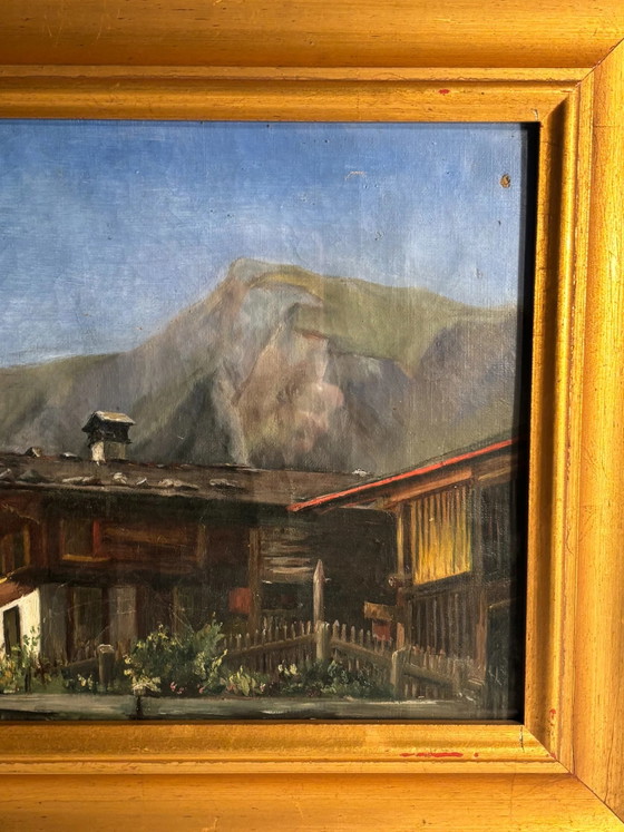 Pintura al óleo sobre cartón de una cabaña de montaña de los años 50, Pinturas y dibujos (foto 4 de 10)