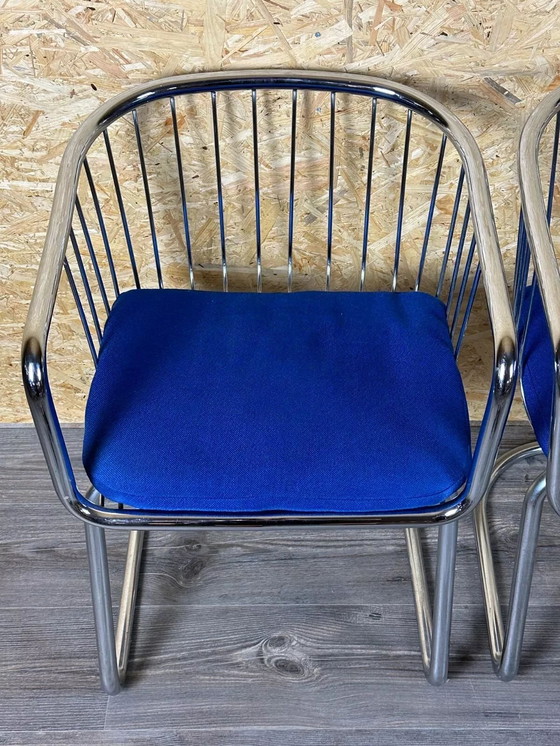 Image 1 of 2x sedia da pranzo in metallo cromato anni &#39;60 e &#39;70