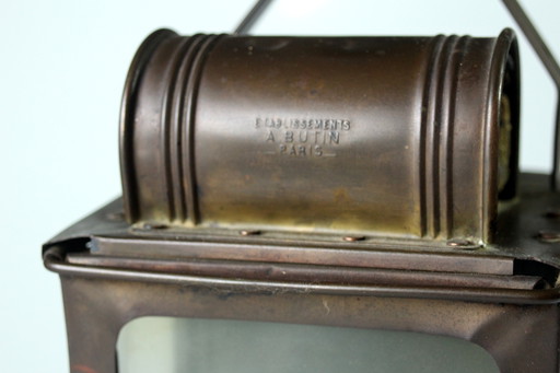 Old carbide lamp - Railroad lamp A. Butin Paris - Great decorative object