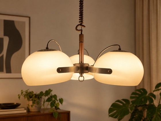 Lampada a Sospensione Vintage Dijkstra – 3 Luci – Anni '70 – Dutch Design – Dijkstra Lampen, Plafoniere (photo 7 of 7)