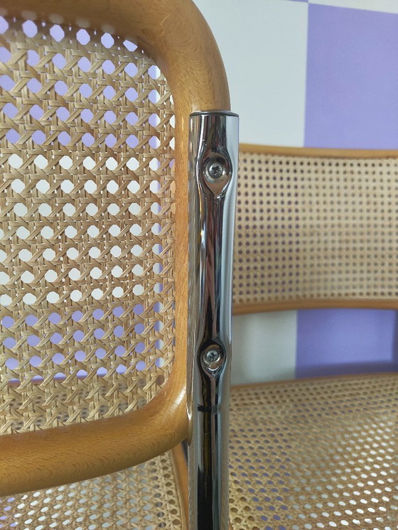 Image 1 of Ensemble de 2 chaises B32 de Marcel Breuer, piètement traîneau chromé