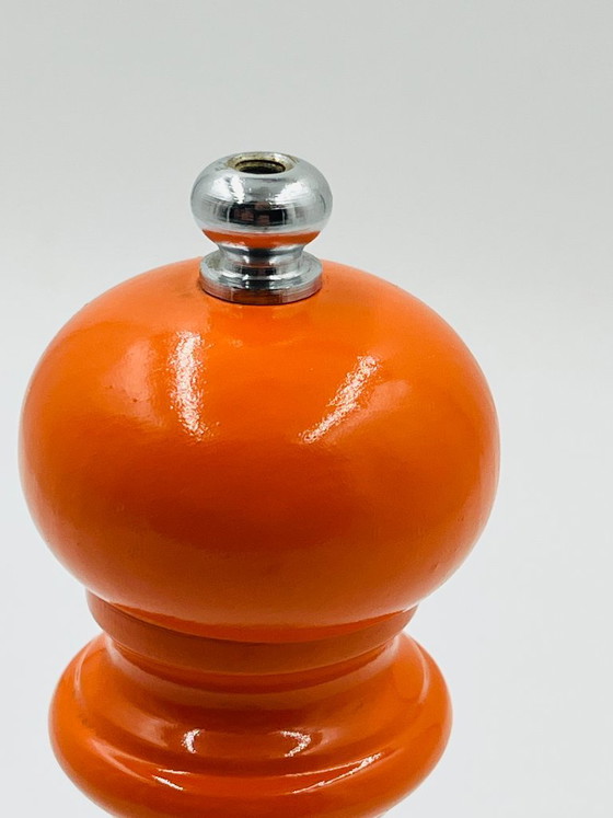 Vintage orange Peugeot pepper mill – Kitchen accessories, Wood (photo 6 of 9)