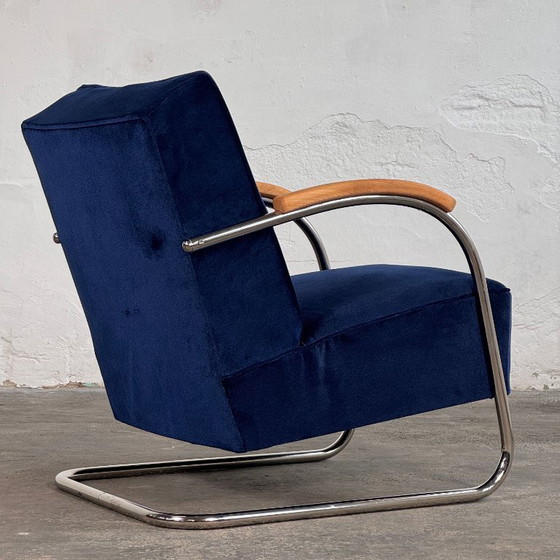 Image 1 of Pair of Tubular Steel Bauhaus Chairs by Anton Lorenz for Mucke Melder, 1930