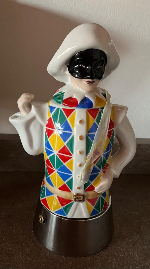 Cafetera Mokart Harlequin vintage nueva, sin grietas y con su caja original.