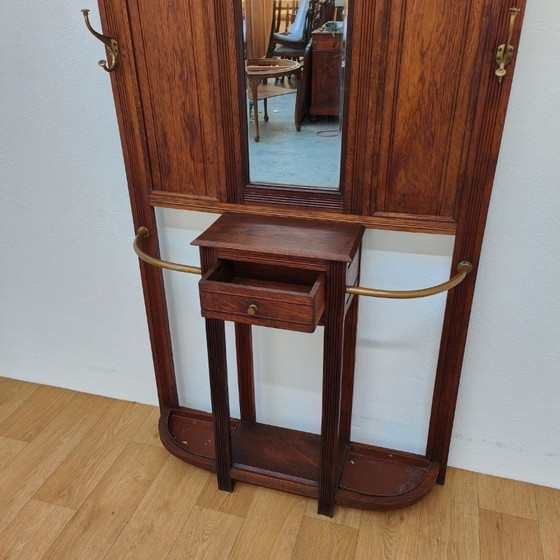 Image 1 of Antique hallway furniture, coat rack, free-standing coat rack with mirror