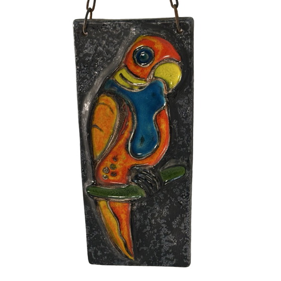 Image 1 of Carstens Tönnieshof / Peter Diere - ca. 1960’s - WGP (West German Pottery) - Wall plaque in vibrant colors - Parrot