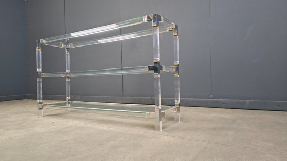 Image 1 of Chrome and lucite console table, 1970s