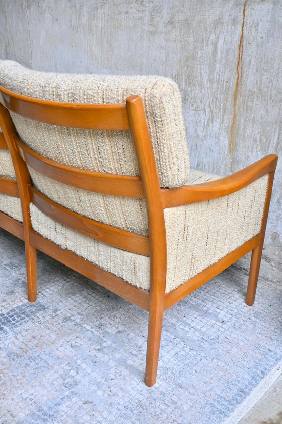 Image 1 of Divano a tre posti di metà secolo in teak e tessuto