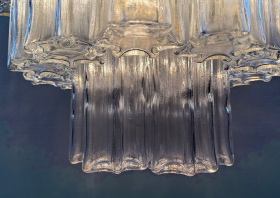 Image 1 of Lustre/plafonnier à trois niveaux de style milieu du siècle, provenant de Limbourg, en Allemagne, années 1970