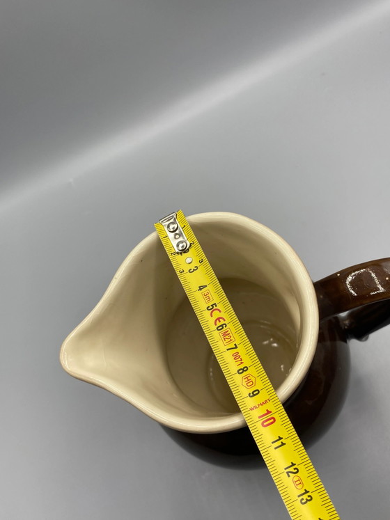 Large brown glazed stoneware pitcher - 20 cm – Crockery, Ceramic, Rustic (photo 6 of 7)
