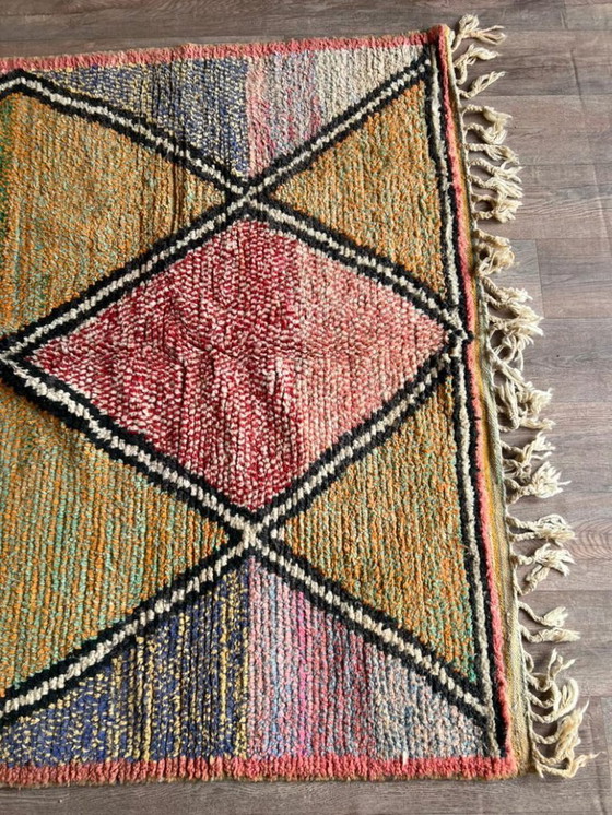 Image 1 of Mehrfarbige Berber-Tapis aus Leinen, 250 cm x 150 cm