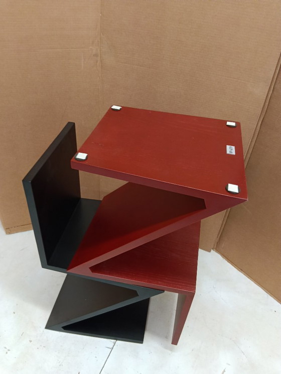 Image 1 of Sedia ALIVAR MVSEVM 514 ZIG ZAG (NUOVA, MAI USATA) Rosso Bordeaux o Nero