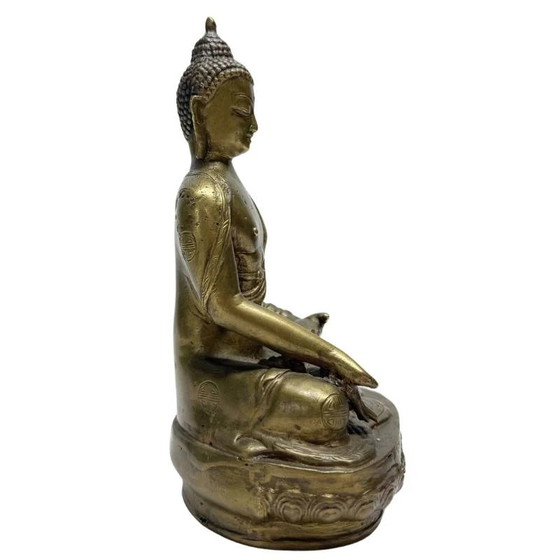 Chinese Bronzen Boeddhabeeld met Shou Symbolen – Late Qing Periode – Kavel 458 – Beeldhouwkunst (photo 3 of 12)