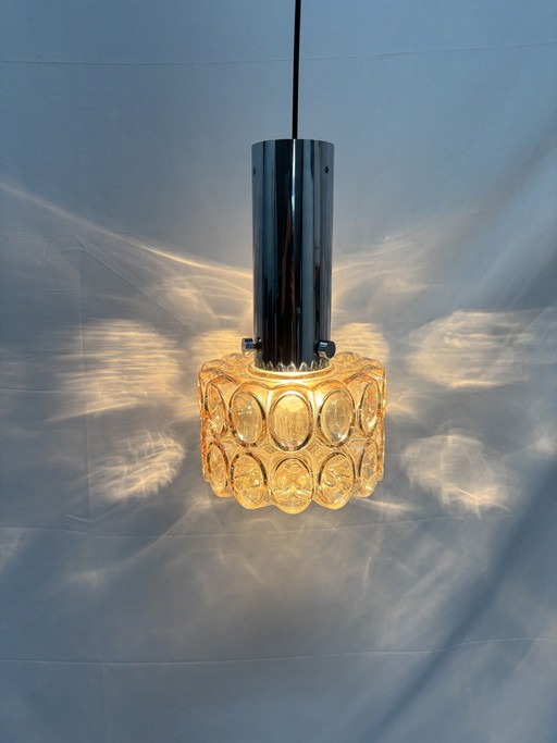 Lampada a sospensione vintage in vetro a bolle, design classico, Helena Tynell