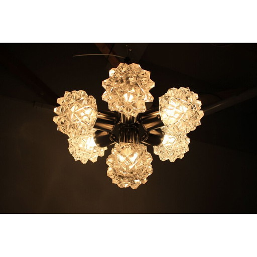 Vintage metalen kroonluchter van Kamenický Šenov