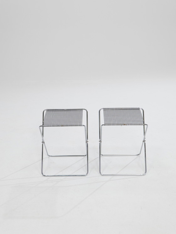 Image 1 of 2x tabourets pliants par De Marco & Rebolini pour Robots, Italie, 1970