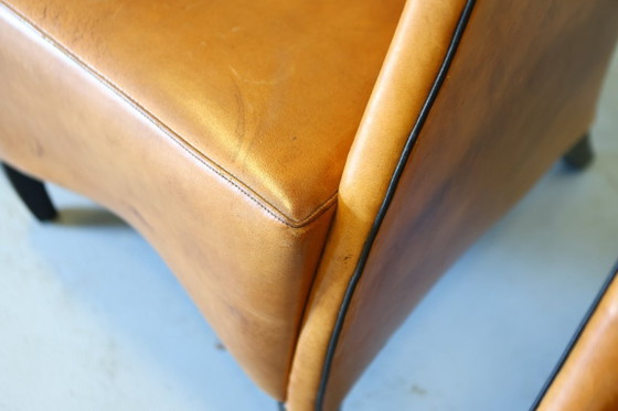 Image 1 of 8x Model Bergere Bart van Bekhoven for Artistiek Breda sheepskin dining chairs