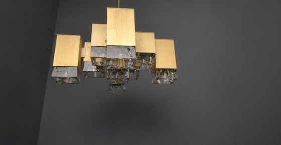 Image 1 of Lustre cubique vintage de Gaetano Sciolari, années 1970