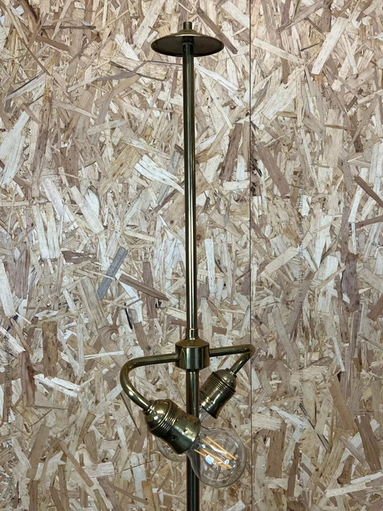 Image 1 of Lámpara de pie XL años 60 y 70 de porcelana KPM de latón Space Age