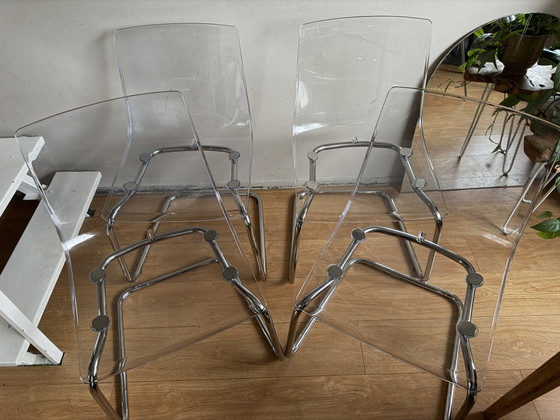 Set of 4 IKEA “Tobias” Design Chairs – Carl Öjerstam (Transparent & Chrome) – Carl Öjerstam voor IKEA (photo 4 of 5)