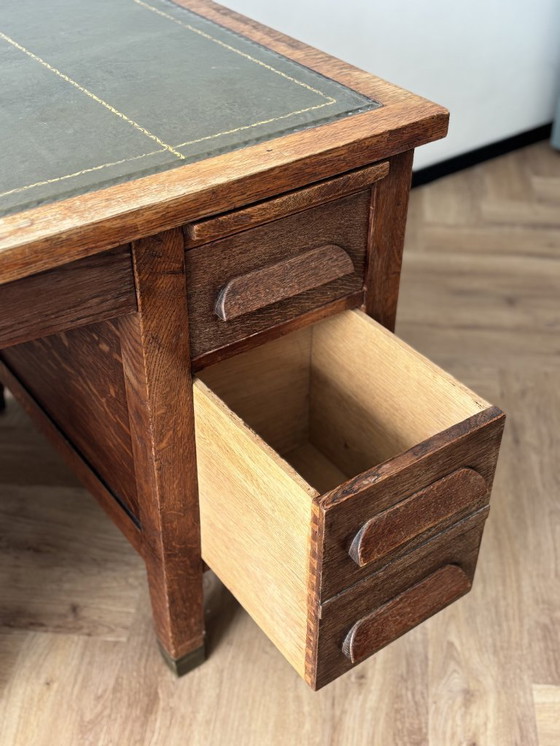 Image 1 of 1920s Vintage Oak Desk with Drawers