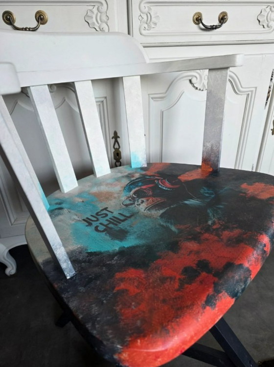 Image 1 of ** Urban Art Desk Chair – Hand-Painted – One of a Kind **