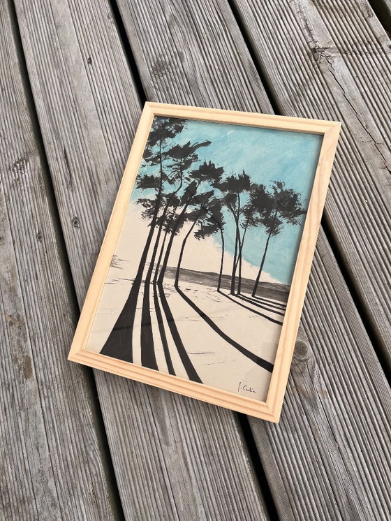 Image 1 of Chinesische Tinte auf 250g Naturpapier. Thema: CAP Coz. Format 30x21 cm.