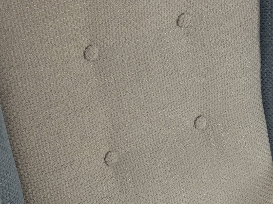 Image 1 of 1950s wingback armchair in two-tone look, cherry wood, newly upholstered