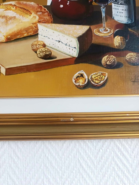 Image 1 of Oil on canvas still life signed Frechin